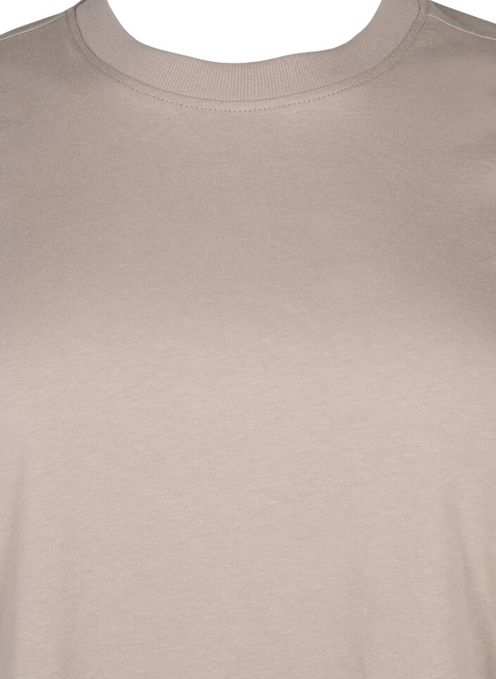 Basic cotton T-shirt with round neck, Beige, Packshot image number 2