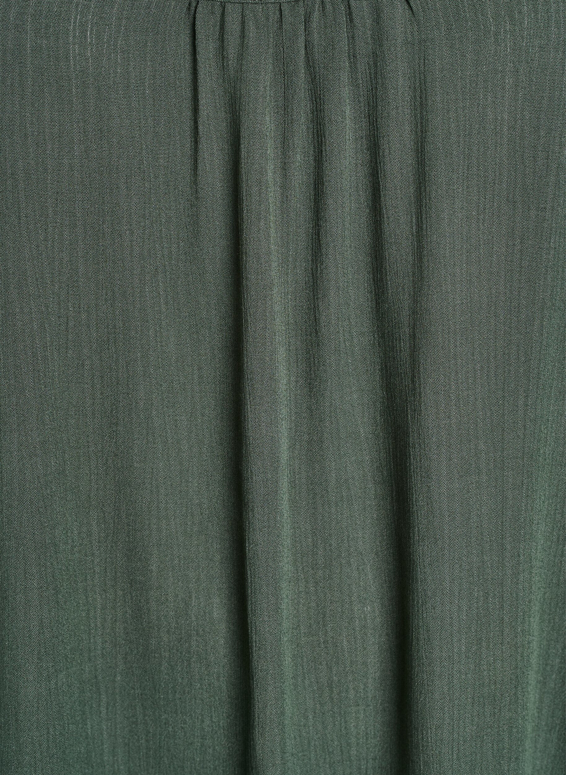 Zizzifashion Solid colour strap dress in viscose, Green, Packshot image number 2