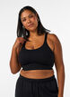 Seamless ribbed sports bra, Black, Model image number 0