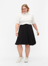 Loose viscose skirt, Black, Model