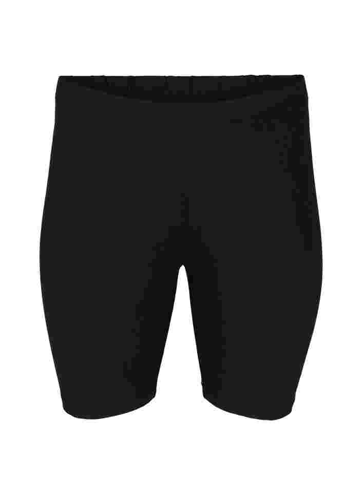 Plain-coloured basic bike shorts, Black, Packshot