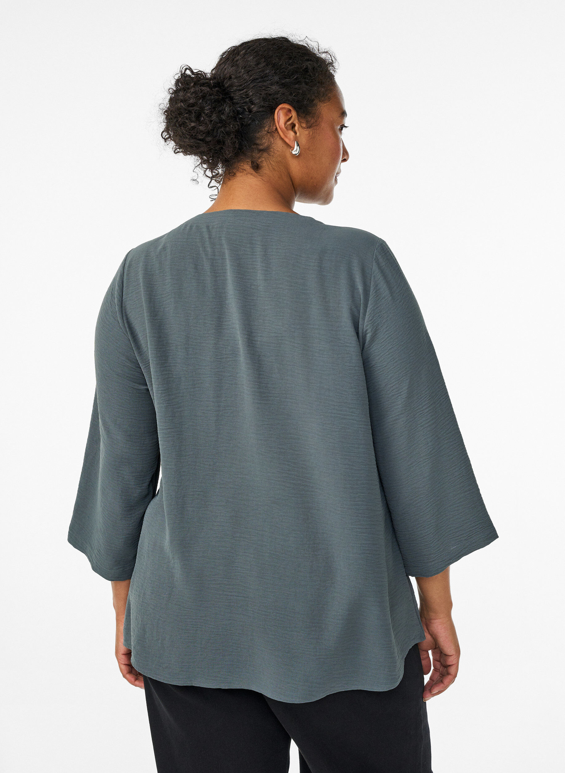 ZizzifashionBlouse with 3/4 sleeves, Green, Model image number 2