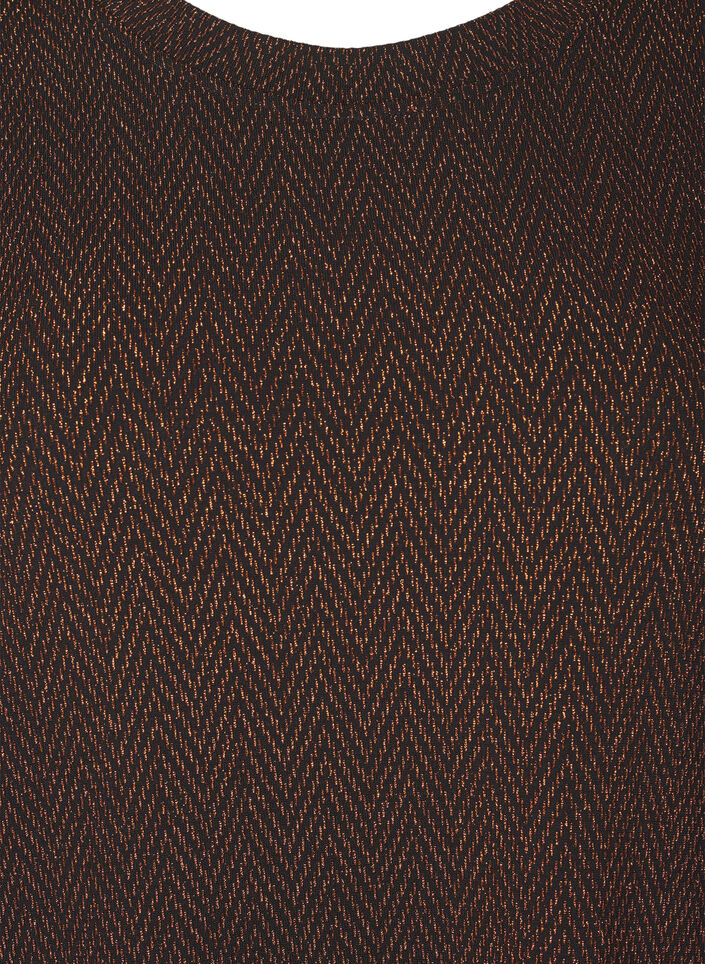 Dress with zigzag pattern and glitter, Copper ZigZagShimmer, Packshot image number 2