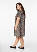 Short A-line dress with leopard print, Brown, Model image number 2