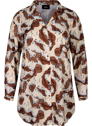 Patterned tunic with buttons, Camouflage AOP, Packshot image number 0