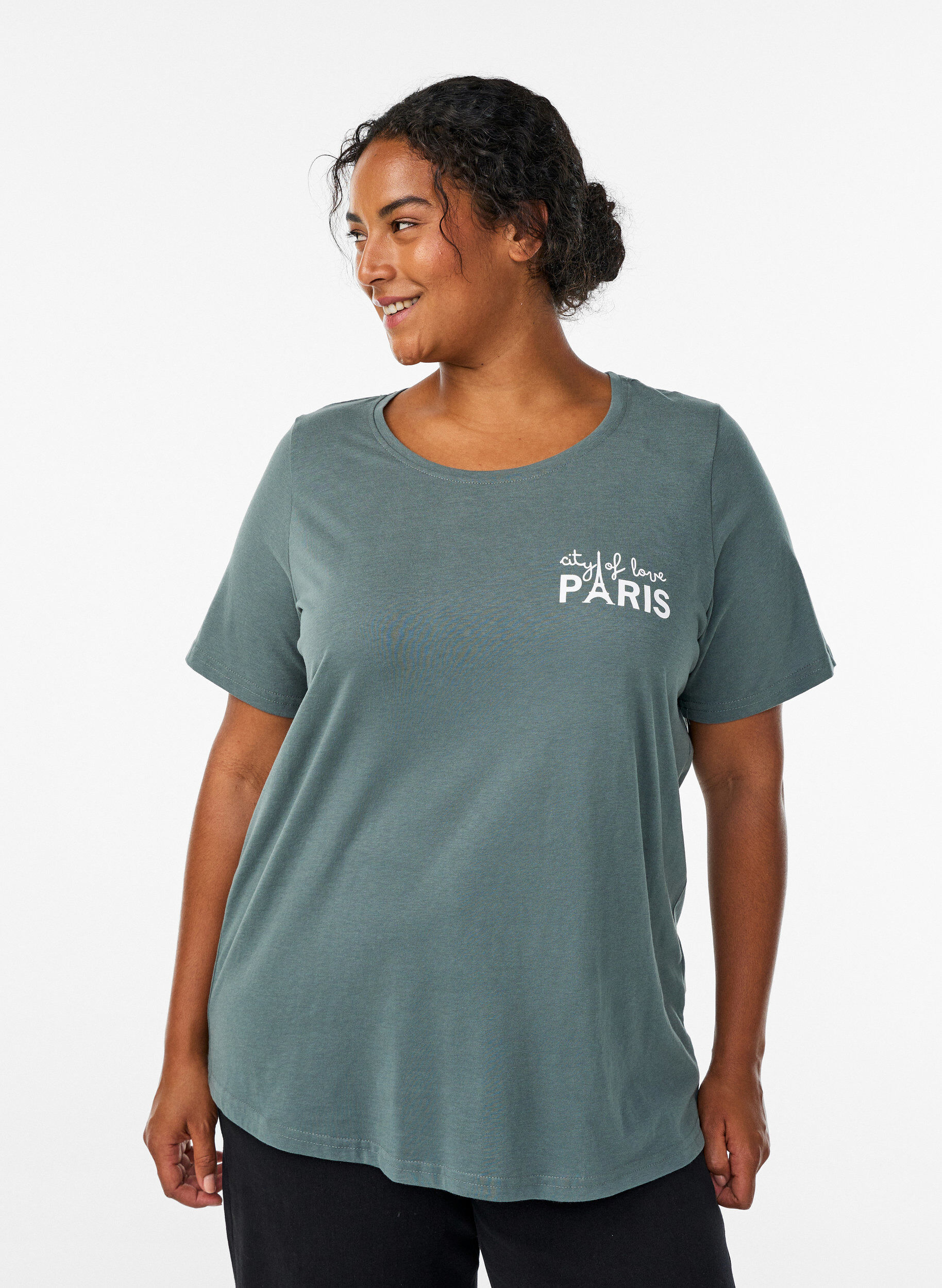 ZizzifashionT-shirt with motif, Green, Model image number 0