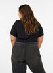 Viscose T-shirt with rhinestones, Black, Model image number 2
