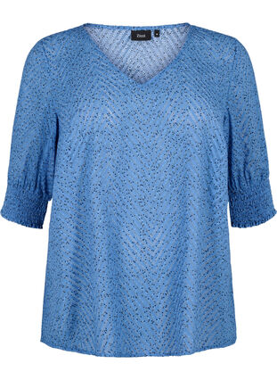 Dotted blouse with short sleeves, Riverside Dot, Packshot image number 0
