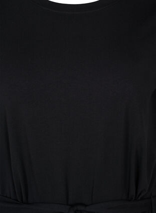 Short sleeve dress with waist belt, Black, Packshot image number 2