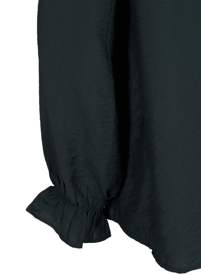 Long-sleeved blouse with a V-neck, Scarab, Packshot image number 3