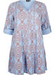 Short dress in patterned cotton muslin, Light Blue, Packshot image number 0