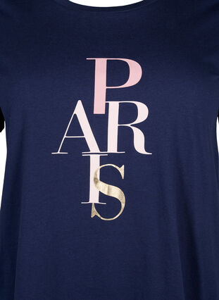 Cotton T-shirt with text print, Medieval B. w. Paris, Packshot image number 2