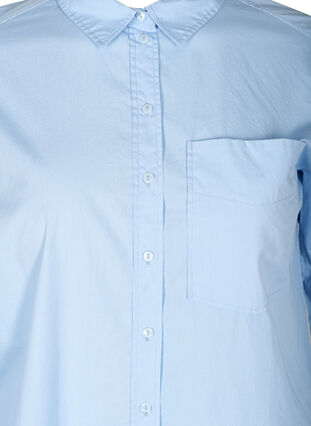 Long cotton shirt with chest pockets, Blue Heron, Packshot image number 2