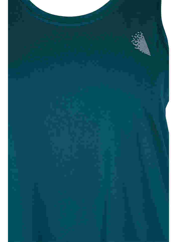 Plain-coloured sports top with round neck, Deep Teal, Packshot image number 2