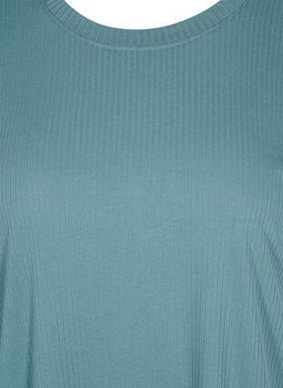 Short-sleeved t-shirt in ribbed fabric, Goblin Blue, Packshot image number 2