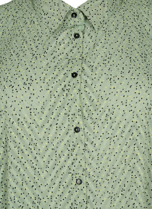Dotted shirtdress with 3/4 sleeves and slit, Seagrass Dot, Packshot image number 2