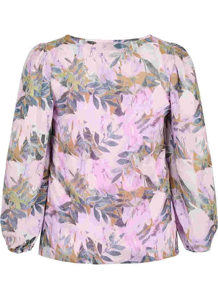 Long-sleeved printed blouse, Orchid Bouquet AOP, Packshot image number 1