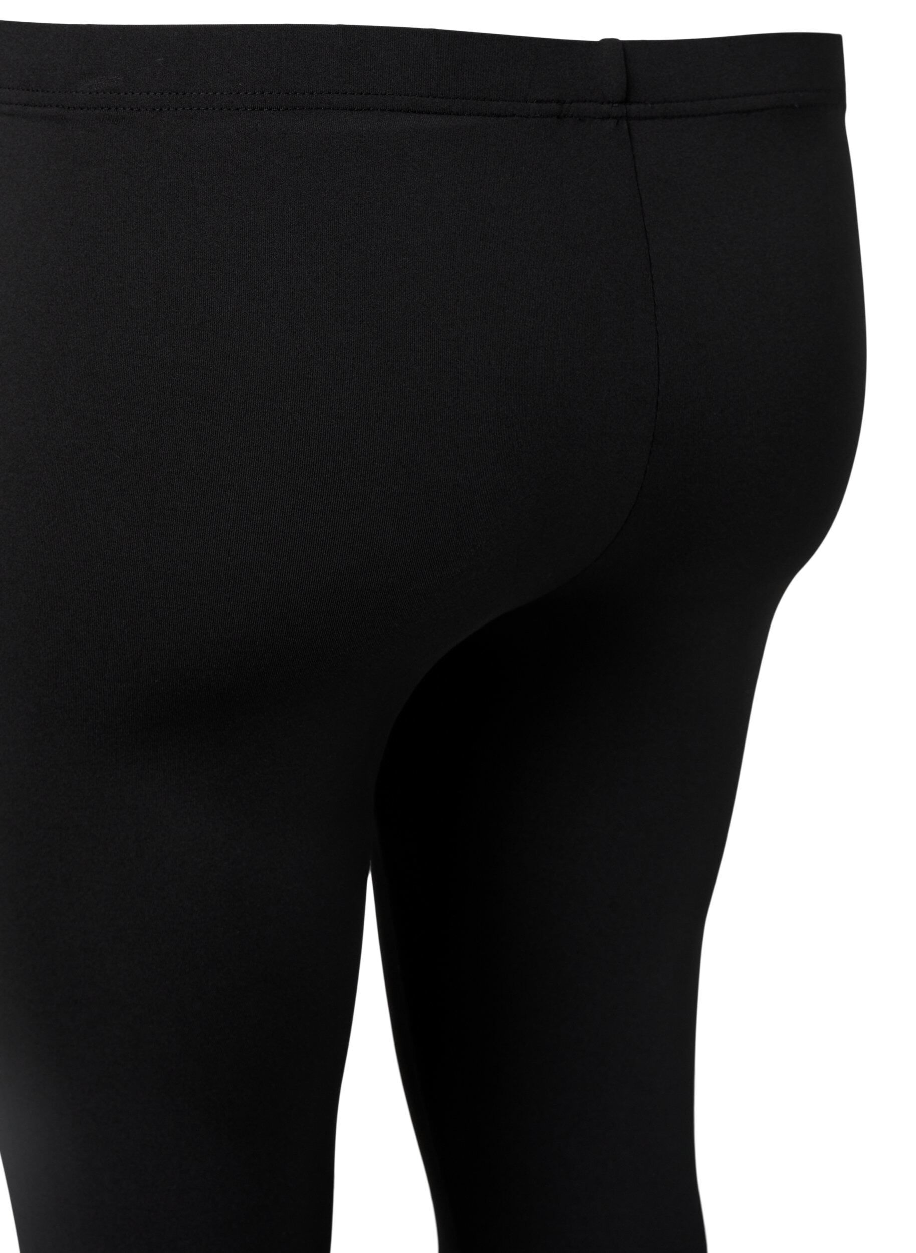 Zizzifashion 2-pack leggings with 3/4 length, Black, Packshot image number 3