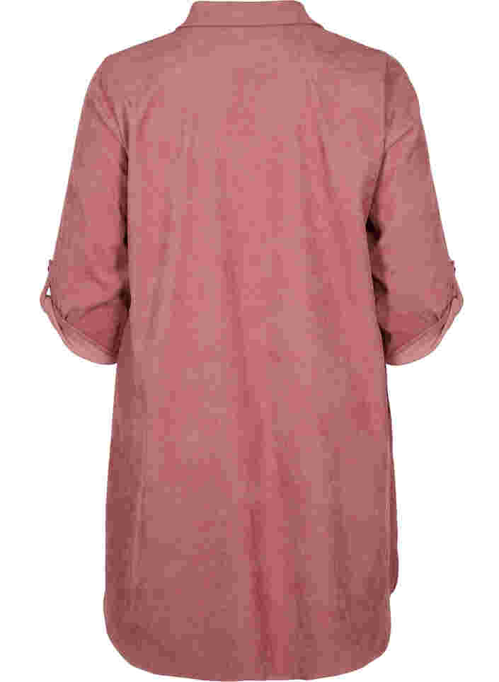 Velvet dress with 3/4-length sleeves and buttons, Deco Rose, Packshot image number 1