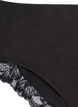 Cotton panties with an inside pocket and lace, Black, Packshot image number 2