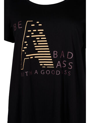 Training T-shirt with print, Black w. Bad Ass, Packshot image number 2