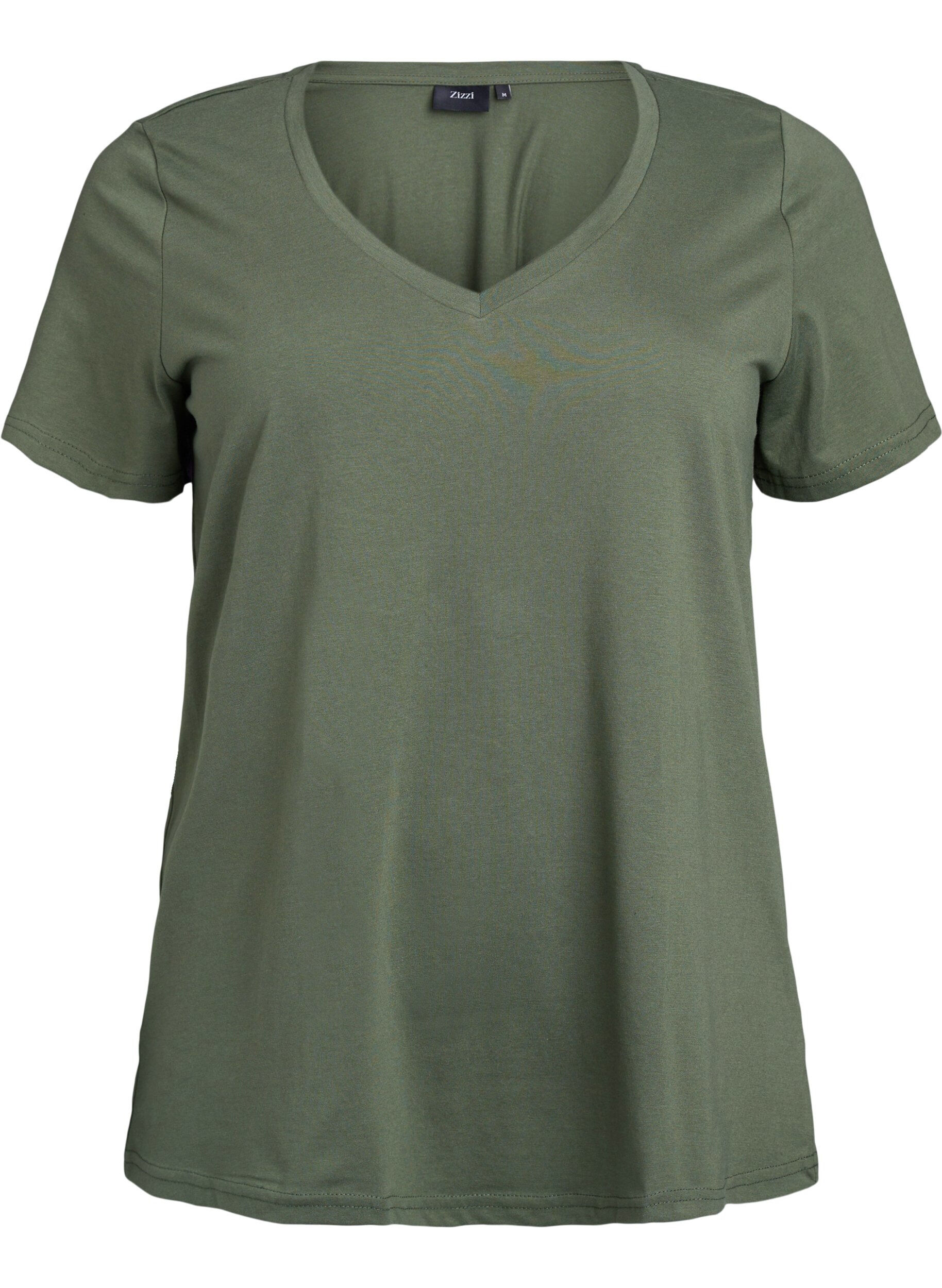 Short sleeve t-shirt with v-neckline