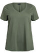 Short sleeve t-shirt with v-neckline, Green, Packshot image number 0