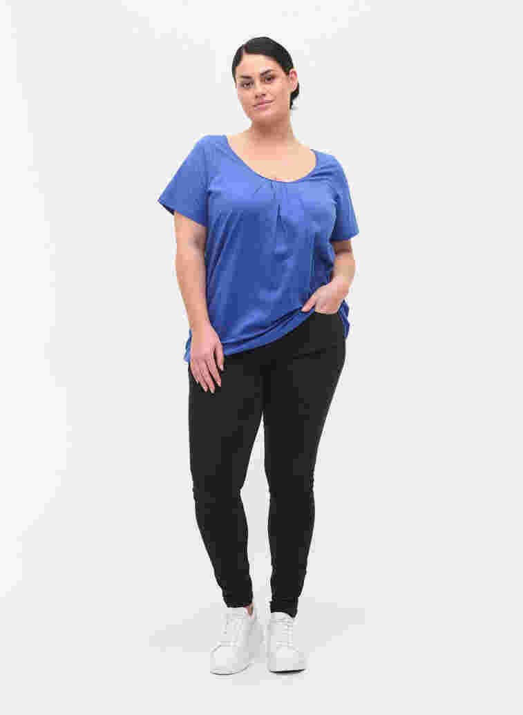 Short-sleeved cotton t-shirt, Dazzling Blue, Model image number 2