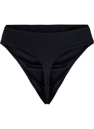 Bikini thong with regular waist, Black, Packshot image number 1
