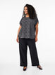 Short-sleeved blouse with print, Black Grey Graphic , Model image number 2