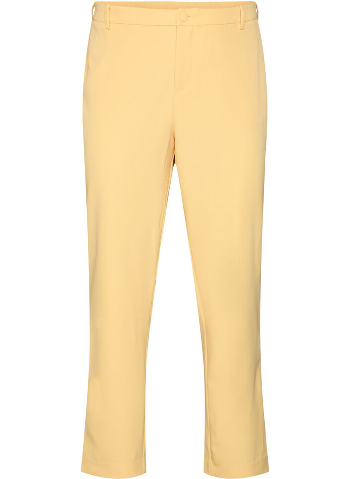 Trousers with pockets and straight legs, Yellow, Packshot image number 0