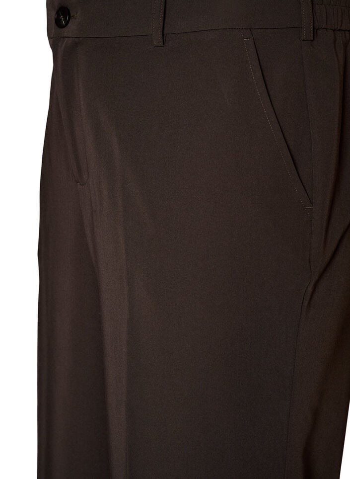 High-waisted tailored trousers with pressed creases, Brown, Packshot image number 2