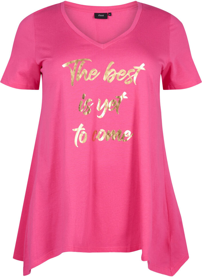 Cotton t-shirt with short sleeves, Raspberry S. Best, Packshot image number 0