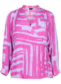 Printed wrap blouse in viscose