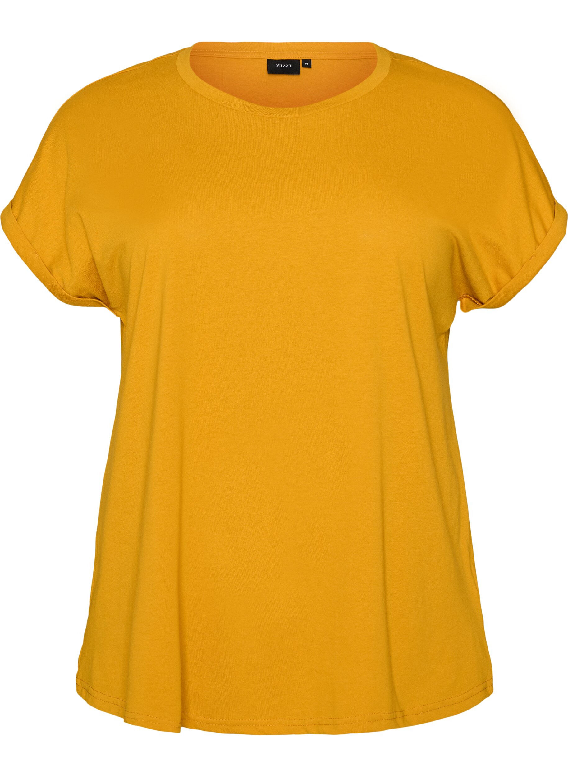 Short-sleeved cotton blend T-shirt