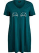 Organic cotton nightdress with V-neck, Green, Packshot image number 0