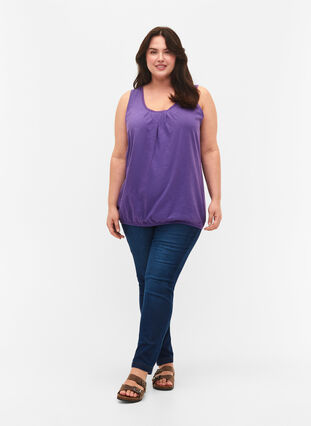 Cotton top with lace trim, Deep Lavender, Model image number 2
