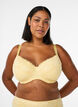 Padded bra with lace and dobby texture, Yellow, Model image number 0
