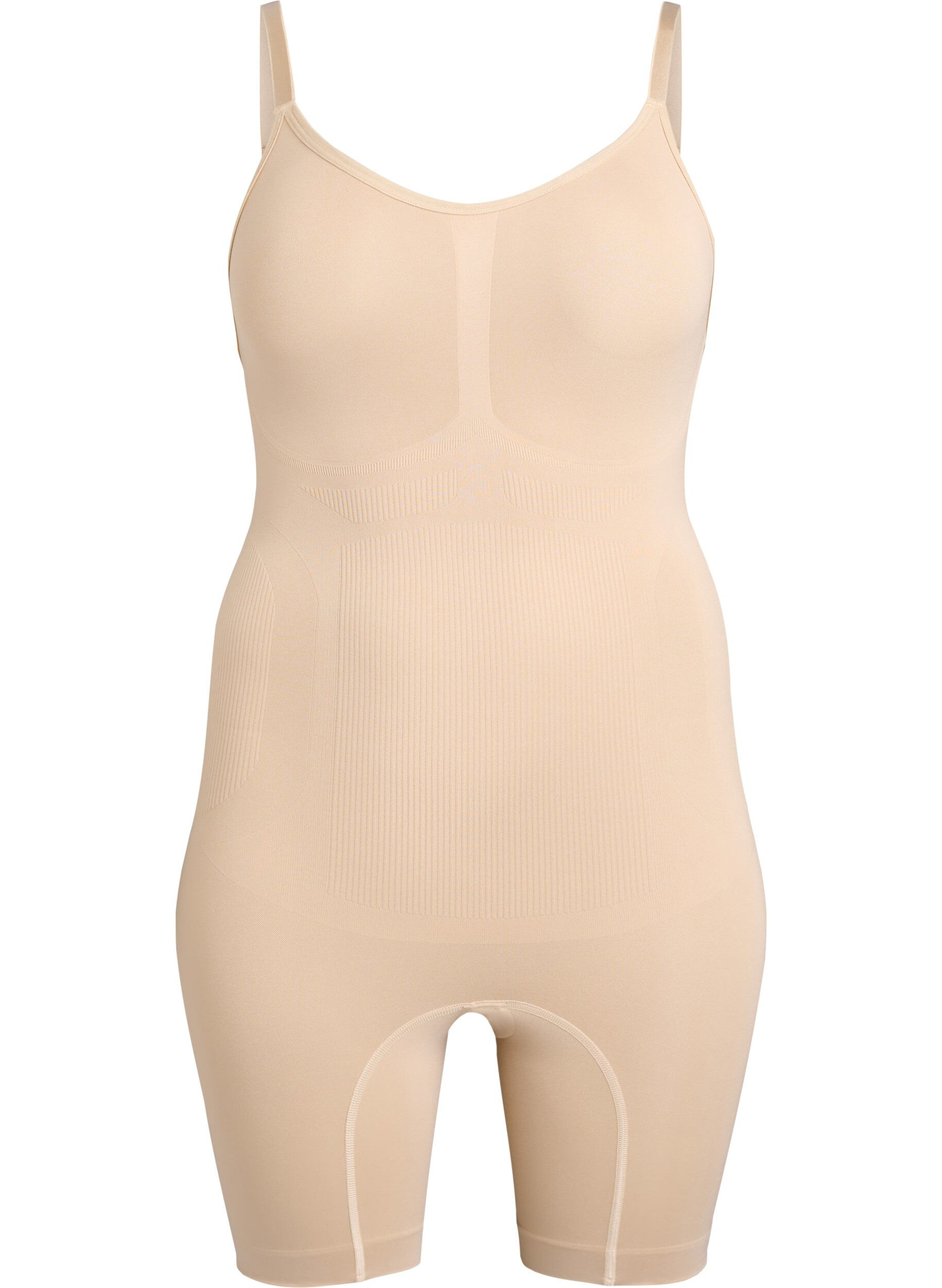 Zizzifashion Shapewear bodysuit with opening at the bottom, Beige, Packshot image number 0