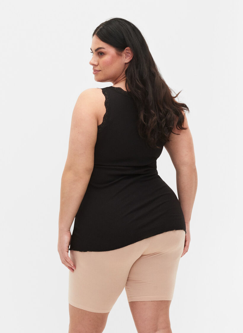 2-pack viscose cycling shorts, Beige, Model image number 2