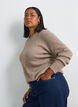 Melange knit blouse with round neck, Beige, Model image number 0