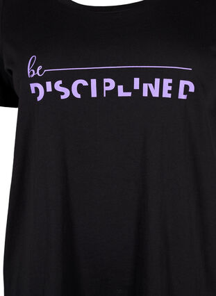 Sports t-shirt with print, Black w. Disciplined, Packshot image number 2
