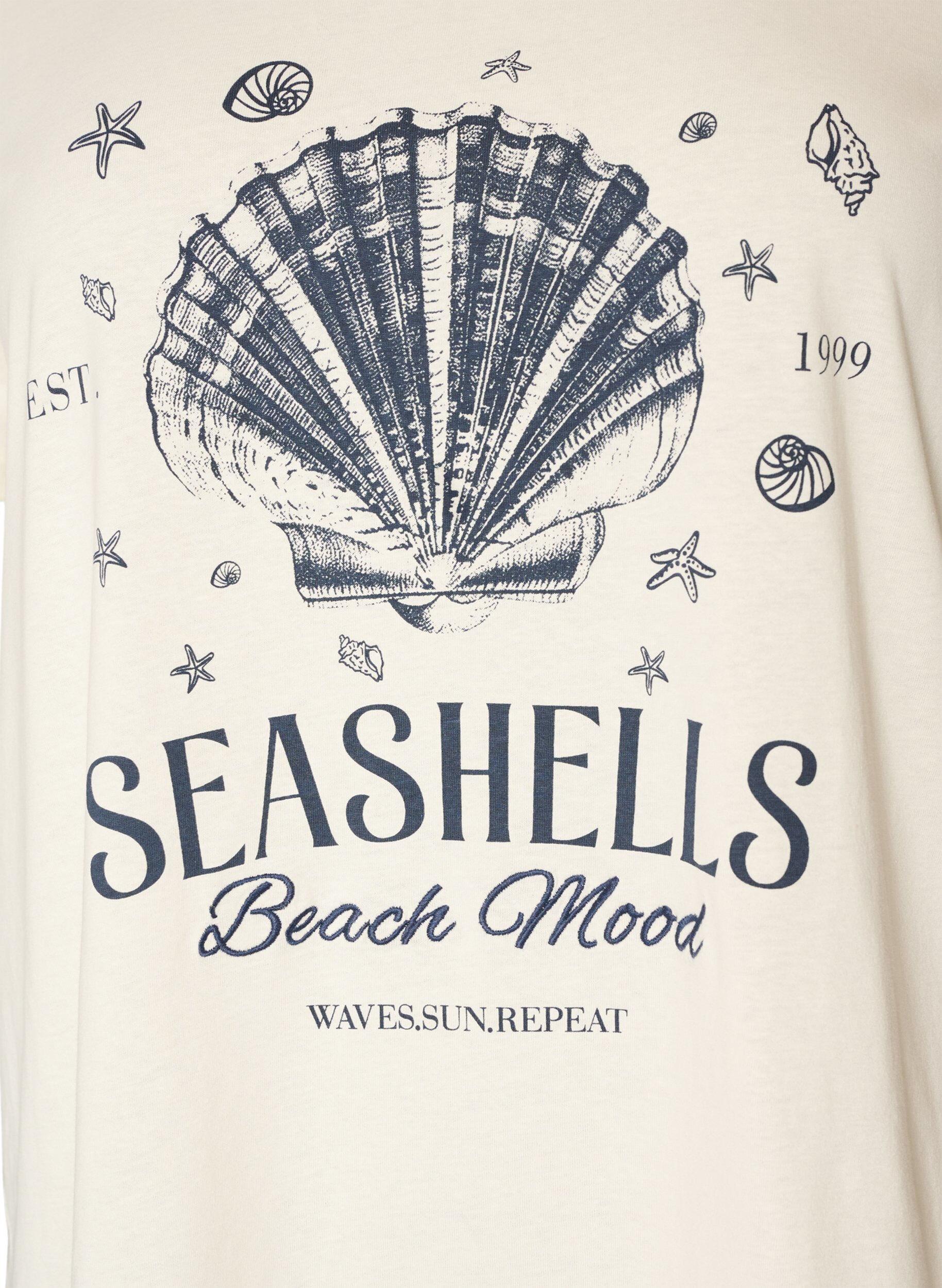 ZizzifashionCotton T-shirt with print, Vanilla, Packshot image number 2