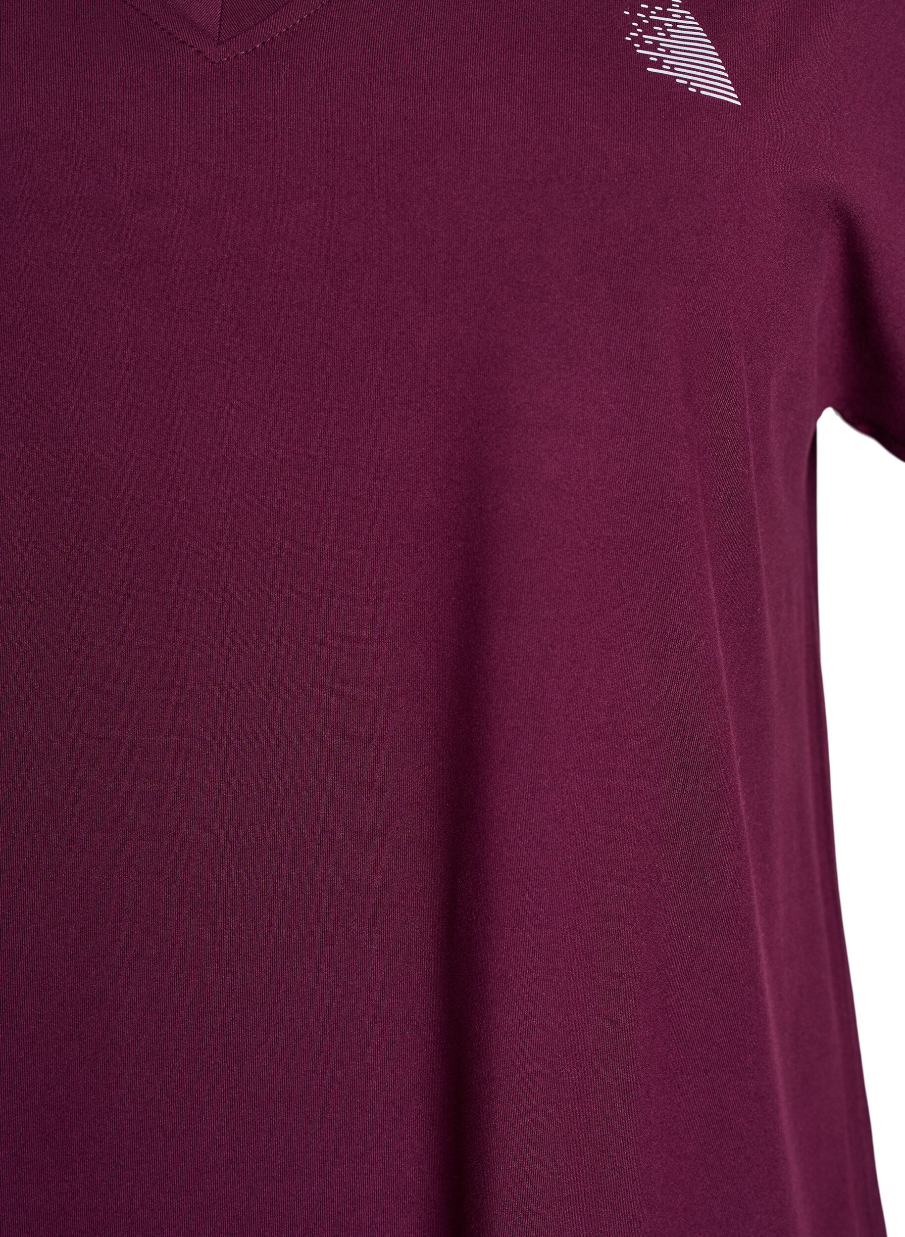 ZizzifashionLoose training t-shirt with v-neck, Red, Packshot image number 2