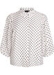 Shirt with dotted pattern and 3/4 sleeves, White, Packshot image number 0