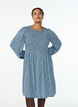 Dress with a smocked top and ditsy floral pattern, Blue, Model image number 0