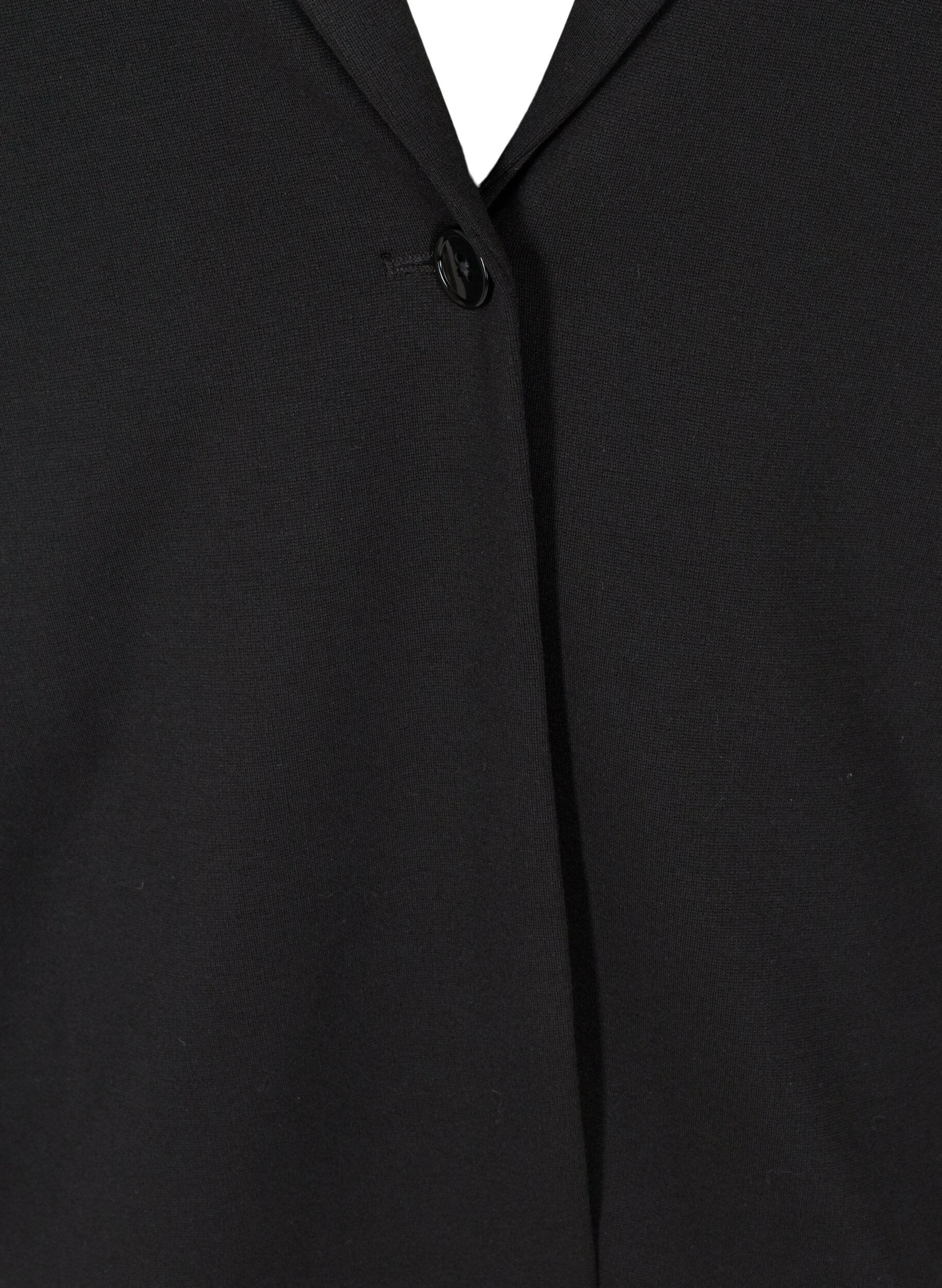 Zizzifashion Simple blazer with button, Black, Packshot image number 2