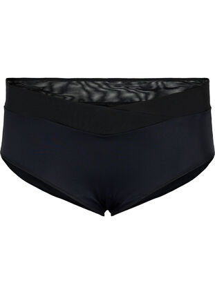 Knickers with mesh and regular waist, Black, Packshot image number 0
