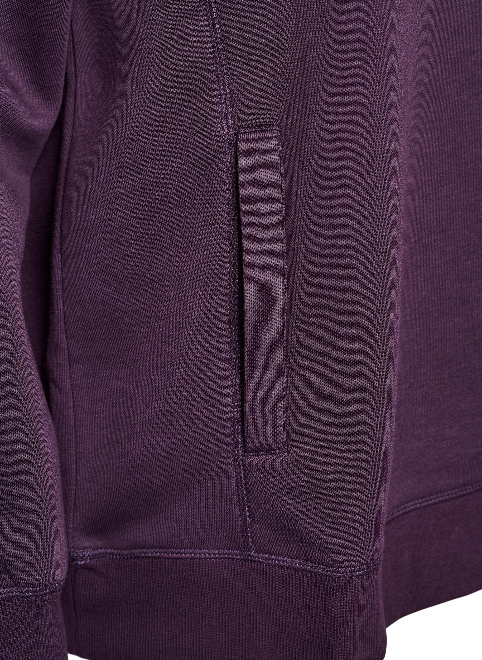 Zizzifashion FLASH - Sweatshirt with high collar and pockets, Purple, Packshot image number 3