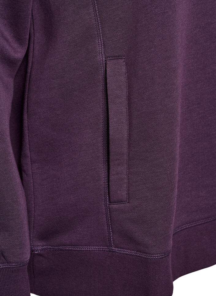 FLASH - Sweatshirt with high collar and pockets, Purple, Packshot image number 3
